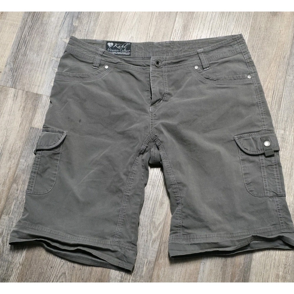 Kuhl Splash Shorts Women's 12 Gray Snap Cargo Pockets Outdoors Casual Hiking
